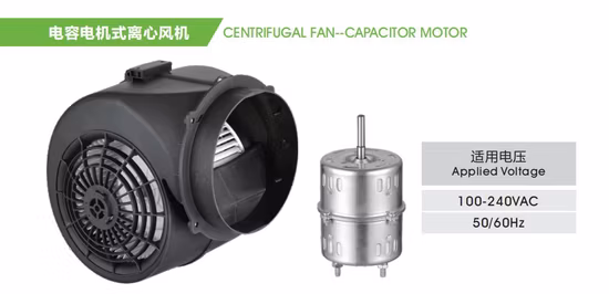 Ventilador centrífugo curvado hacia adelante de 150 mm, ventilador de campana, motor de condensador de ventilador de CA con bajo ruido y alto rendimiento para campana extractora/purificación de aire